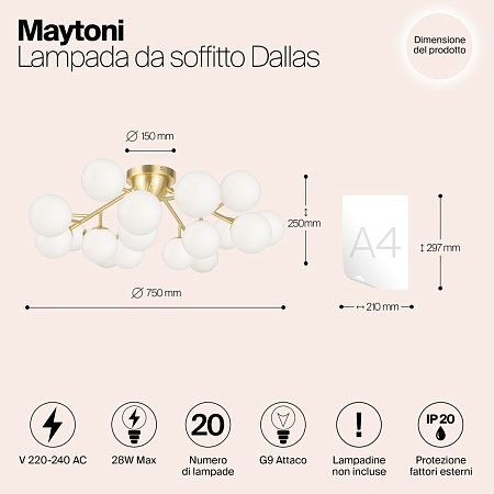 Потолочный светильник Maytoni Dallas MOD545CL-20BS - фото