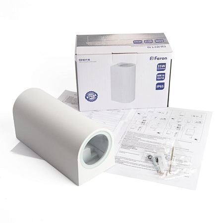 Светильник садово-парковый Feron DH015,на стену, 2*GU10 230V, белый - фото