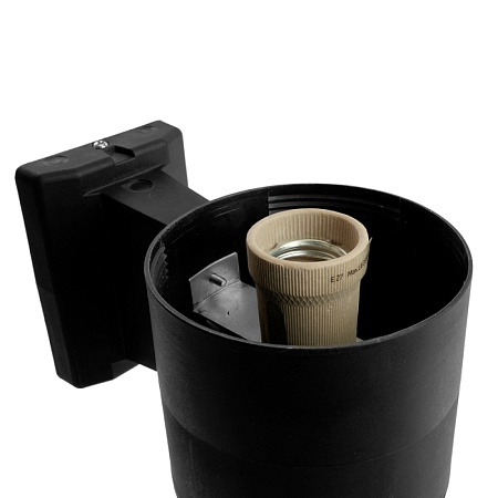 Светильник садово-парковый Feron.ONE DH0801-P, на стену вверх, E27 230V, черный пластик - фото