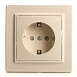 Розетка 1-местная с/з, STEKKER, PST16-9010-02, 250В, 16А с защитной шторкой, серия Эрна, слоновая кость - фото