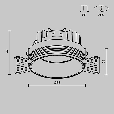 Встраиваемый светильник Technical DL055-8W3-4-6K-TRS-B - фото
