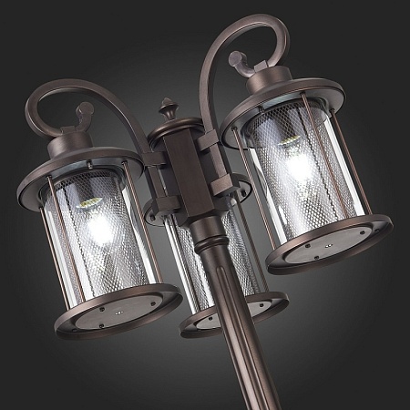 Светильник уличный наземный ST-Luce Темный кофе/Прозрачный, Темный кофе E27 3*100W SL080.425.03 - фото