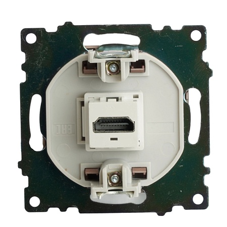 Розетка HDMI 2.1, Type A (механизм), STEKKER GLS00-7118-04, серия Катрин, шоколад - фото