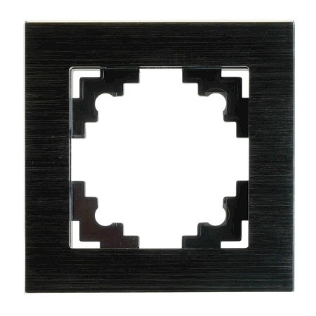 Рамка 1-местная, металл, STEKKER MFR00-7001-05, серия Катрин, черный - фото