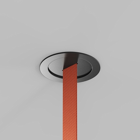 TR5513-BK Встраиваемое основание с возможностью подачи питания треку-ремню Belty, серия Base. Не вмещает блок питания. D100*H72мм, монтажный D90мм, IP20, черный, алюминий - фото