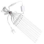 Светодиодная гирлянда Feron CL586 занавес Сосульки 4.5*0.5м +  сетевой шнур 3м, 5000K динамичный, c питанием от сети 230V, прозрачный шнур