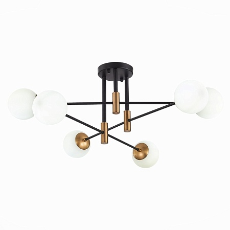 Люстра потолочная ST-Luce Бронза,Черный/Белый E27 6*40W SL1203.402.06 - фото