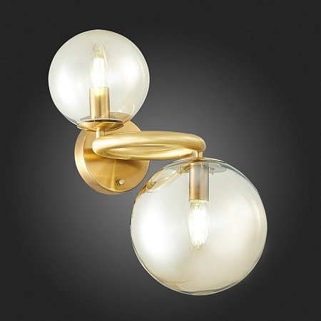 Светильник настенный ST-Luce Латунь/Коньячный E14 2*40W SL1162.301.02 - фото