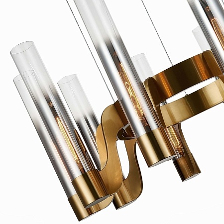 Люстра подвесная ST-Luce Латунь/Хром, Прозрачный E14 10*40W SL1235.303.10 - фото