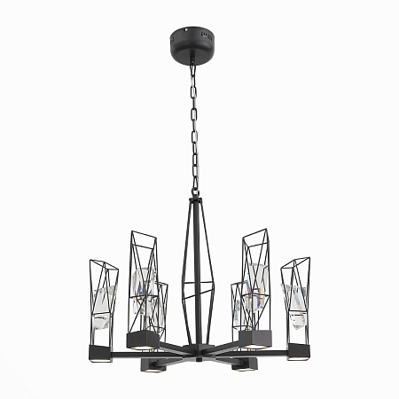 Люстра подвесная ST-Luce Серый графит/Серый графит, Прозрачный LED 6*8W 4000K SL815.303.06 - фото