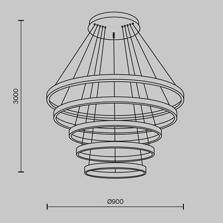 Подвесной светильник Maytoni Rim MOD058PL-L200BSK - фото