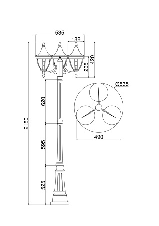 Садово-парковый светильник Outdoor Rivoli O026FL-03B - фото