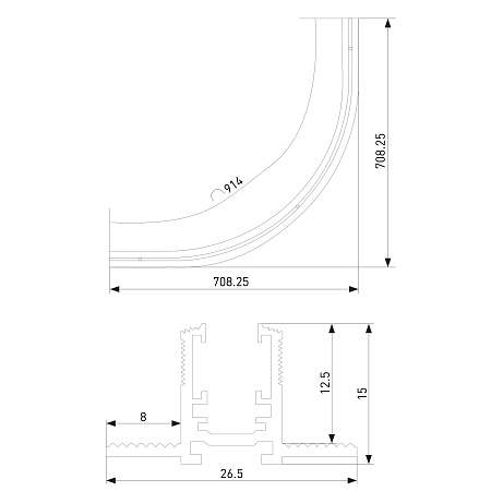 Mini Magnetic Шинопровод под ГКЛ 12,5мм черный Ø1200 85221/00 Elektrostandard - фото