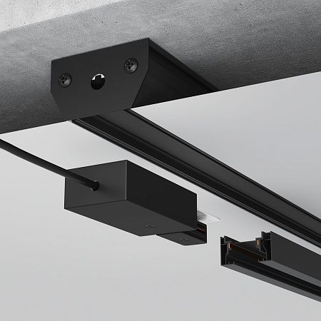 Basic System Алюминиевый профиль для монтажа в натяжной потолок однофазного шинопровода черный 2м 85234/00 Elektrostandard - фото