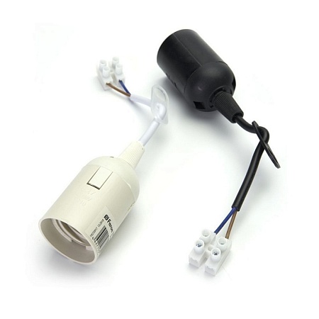 LH50 Патрон для светодиодных ламп GX53, 250V, огнеупорный пластик, медь, цвет белый, размер 75*10мм, длина провода 100мм - фото