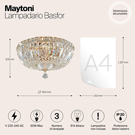 Люстра Maytoni Basfor DIA100-CL-03-G - фото