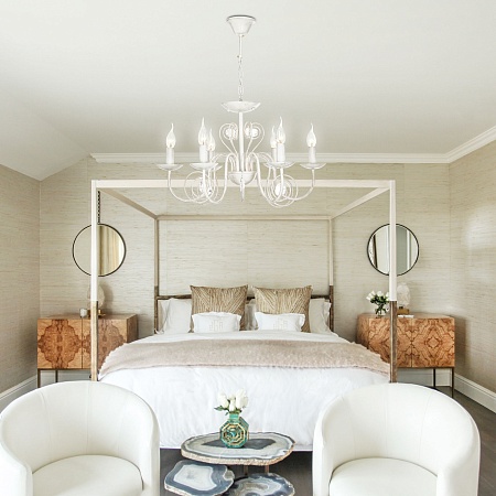 Подвесной светильник Eurosvet 60018/6 белый с золотом - фото