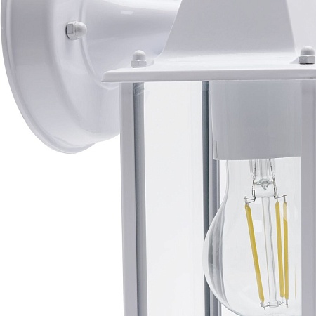 Светильник садово-парковый Feron PL201 на стену вниз 60W E27 230V, белый - фото