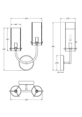 Настенный светильник (бра) Maytoni Arco MOD223WL-02BS1 - фото