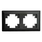 Рамка STEKKER, PFR00-7002-05 2-местная, пластик, серия Катрин, черный