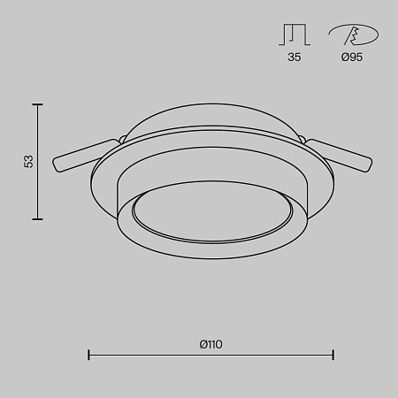 Встраиваемый светильник Technical Hoop DL086-GX53-RD-BG - фото