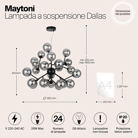 Подвесной светильник Maytoni Dallas MOD545PL-24B - фото