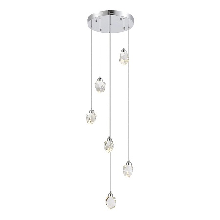Светильник подвесной ST-Luce Хром/Прозрачный LED 6*3W 3000K SL6114.103.06 - фото
