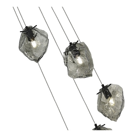 Светильник подвесной ST-Luce Черный/Серо-зеленый E14 5*40W SL1175.403.05 - фото