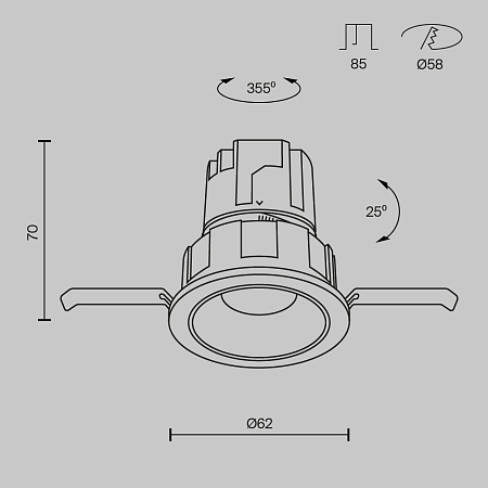 Встраиваемый светильник Technical Wise DL057-7W3K-W - фото