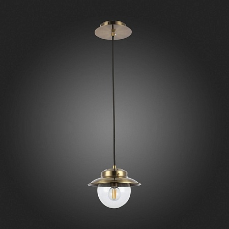 Светильник подвесной Античная бронза/Прозрачный E14 1*40W SLE110103-01 - фото