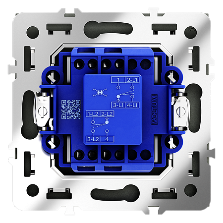 Перекрестный переключатель встраиваемый VOLTUM S70 одноклавишный 10А, (титан)