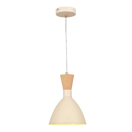 Светильник подвесной Бежевый/Бежевый, Светлое дерево, Золотистый E14 1*40W SLE1256-503-01 - фото