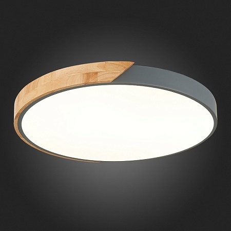 Светильник потолочный Серый, Светлое дерево/Белый LED 1*45W 3000K/4000K/6000K SLE200972-01 - фото