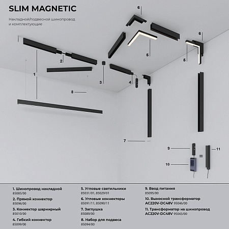 Slim Magnetic SL02 Трековый светильник 12W 3000K (черный) 85005/01 85005/01 - фото