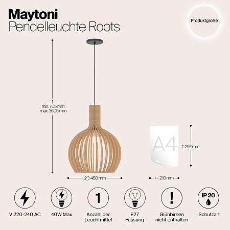 Подвесной светильник Maytoni Roots MOD194PL-01W1 - фото