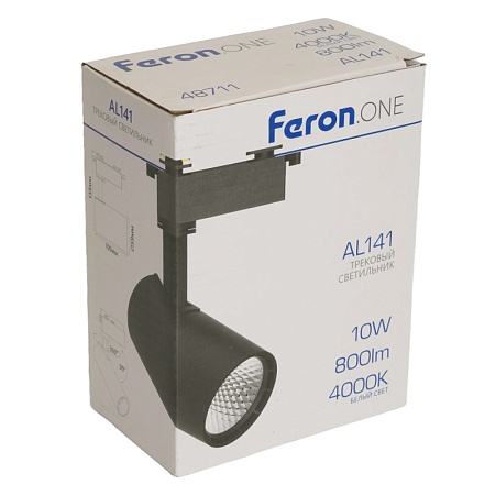 Светодиодный светильник Feron.ONE AL141 трековый однофазный на шинопровод 10W 4000K 35 градусов черный - фото