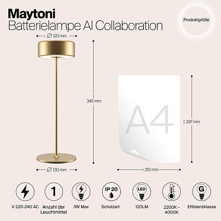 Аккумуляторный светильник Maytoni AI Collaboration MOD229TL-L3G3K2 - фото