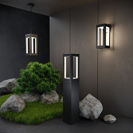 Уличный настенный светодиодный светильник Frame LED IP54 1527 TECHNO LED черный Elektrostandard - фото