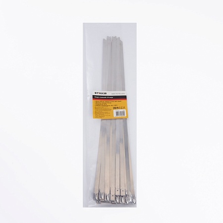 Хомут стальной STEKKER SSCTE79-400 7.9х400мм, d пучка max 114мм, нагрузка 120кг, серый, упаковка 25 шт - фото