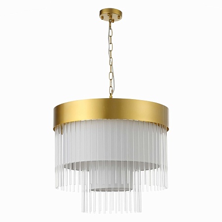 Люстра подвесная ST-Luce Золотистый/Белый, Прозрачный E14 9*40W SL1352.203.09 - фото