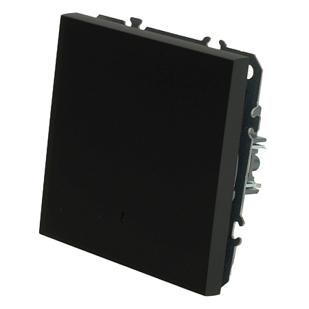 Выключатель 1-клавишный c индикатором (механизм), STEKKER, 250В, 10А, серия Эмили, RSW10-5101-05, черный уголь, soft touch - фото