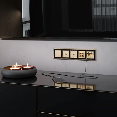 Акустическая розетка (шампань рифленый) W1185010 - фото