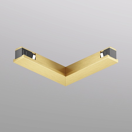 TR5723-SB Электрический коннектор для трека SHINE BASE 90° потолок-потолок, сатинированная латунь, алюминий - фото
