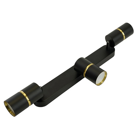 Светильник Feron ML1863 ZEN настенно-потолочный под лампу GU10, чёрный, золото - фото