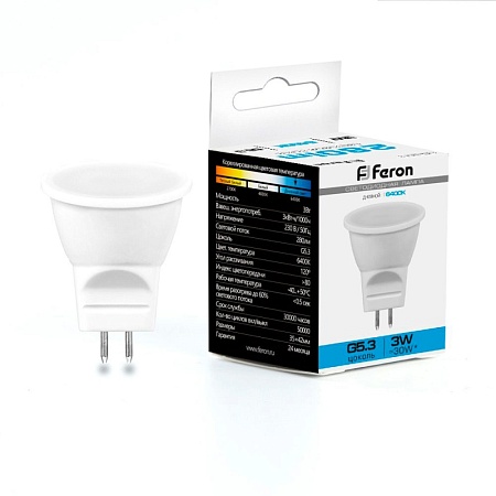 Лампа светодиодная Feron LB-271 MR11 G5.3 3W 230V 6400K - фото