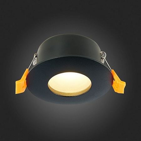 Св-к встр. Черный GU10 1*50W IP44 D84xH50 220V Без ламп ST213.408.01 - фото