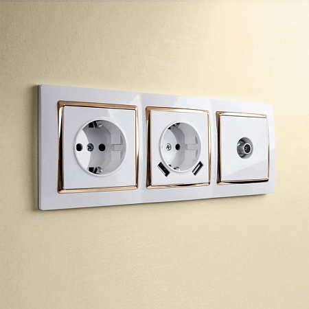 ТВ-розетка оконечная белая WL01-TV - фото