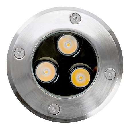 Светодиодный светильник тротуарный (грунтовый) Feron SP2801, 3W, AC/DC12-24V, низковольтный, 4000К, черный,100*H80mm, вн.диаметр: 70mm, IP67 - фото