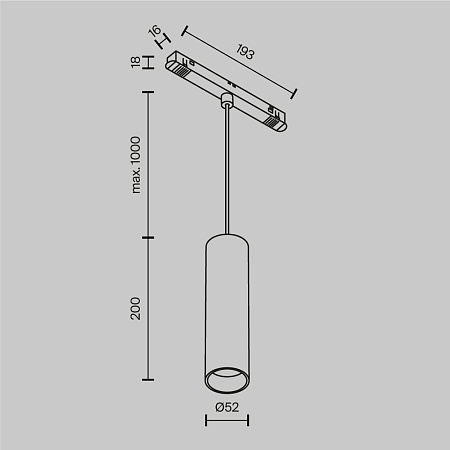 Трековая система Technical магнитная для натяжного потолка белая 150x150 TS-P-150-TR041-2-12W3K-W