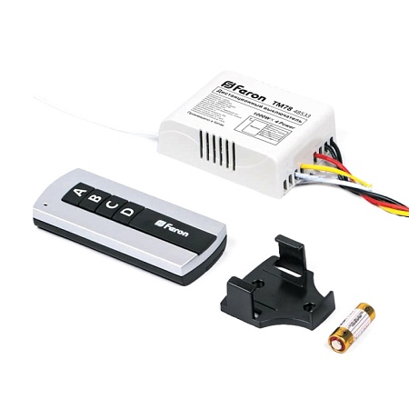 TM78 Выключатель дистанционный 230V 1000W 4-х канальный 30м с пультом управления, черный/серебро - фото